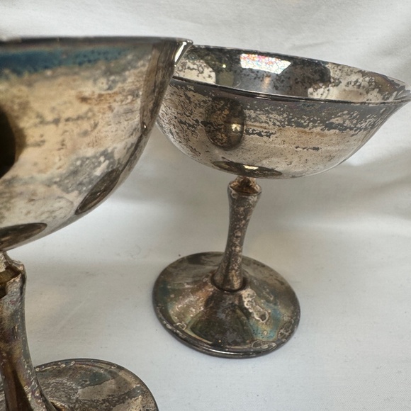 Vintage Lipman's Chalice Set of 2 Silvertone in Original Box Need Polishing - Picture 6 of 9